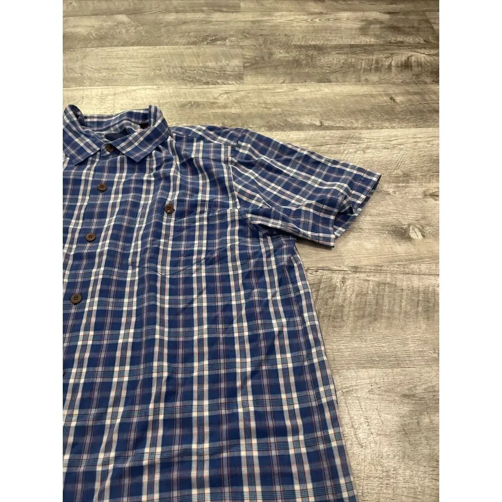 Tommy Bahama‎ Button Up Shirt Men's XL Silk Blend Blue Plaid Islandzone Hawaiian
